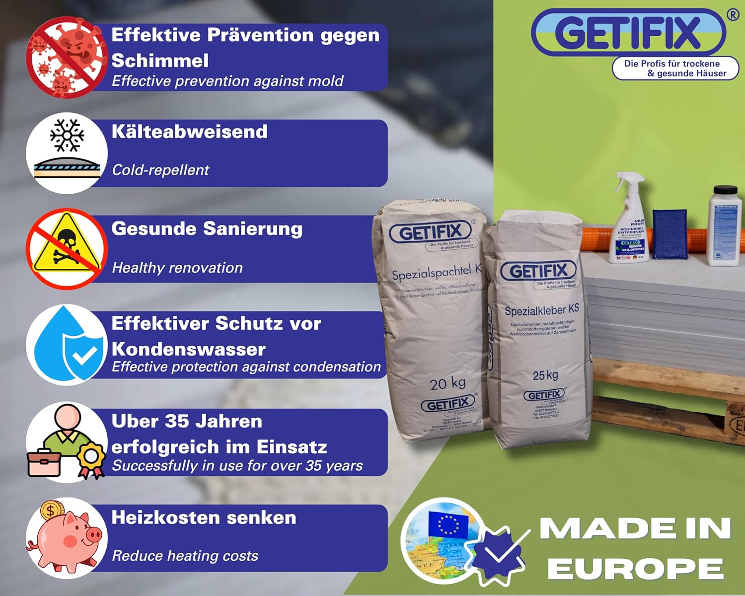 Klimaplatte-Set 50 mm für 5 m², feuchteregulierende Kalziumsilikatplatten, Dämmplatten, verbessert das Raumklima, Schimmelschutz