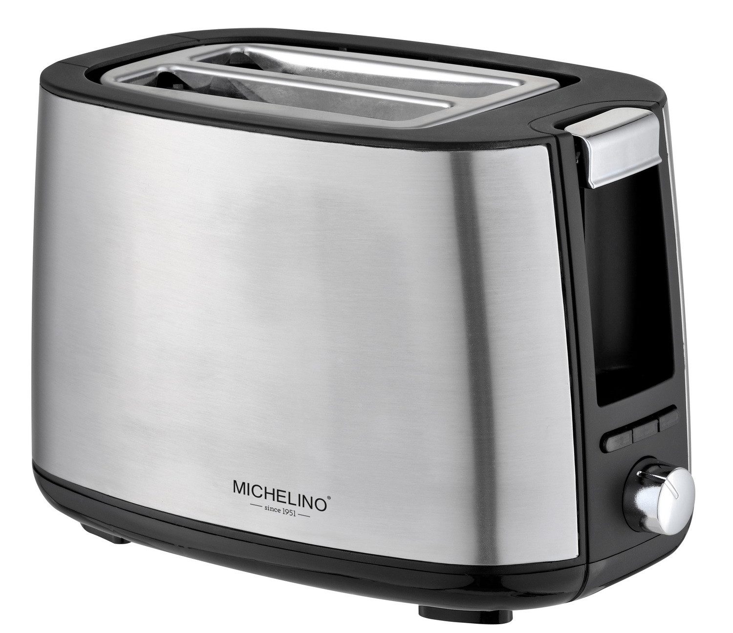 Toaster Edelstahl 2-Scheiben Toastautomat mit Brötchenaufsatz
