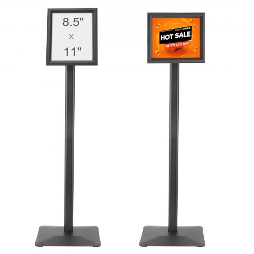 VEVOR Informationsständer mit Metallsockel 279 x 216 mm Infoständer Verstellbarer Blickwinkel per Drehknopf Posterständer, Robuster Bodenstehender Schilderhalter Aufsteller für Displays, Werbung