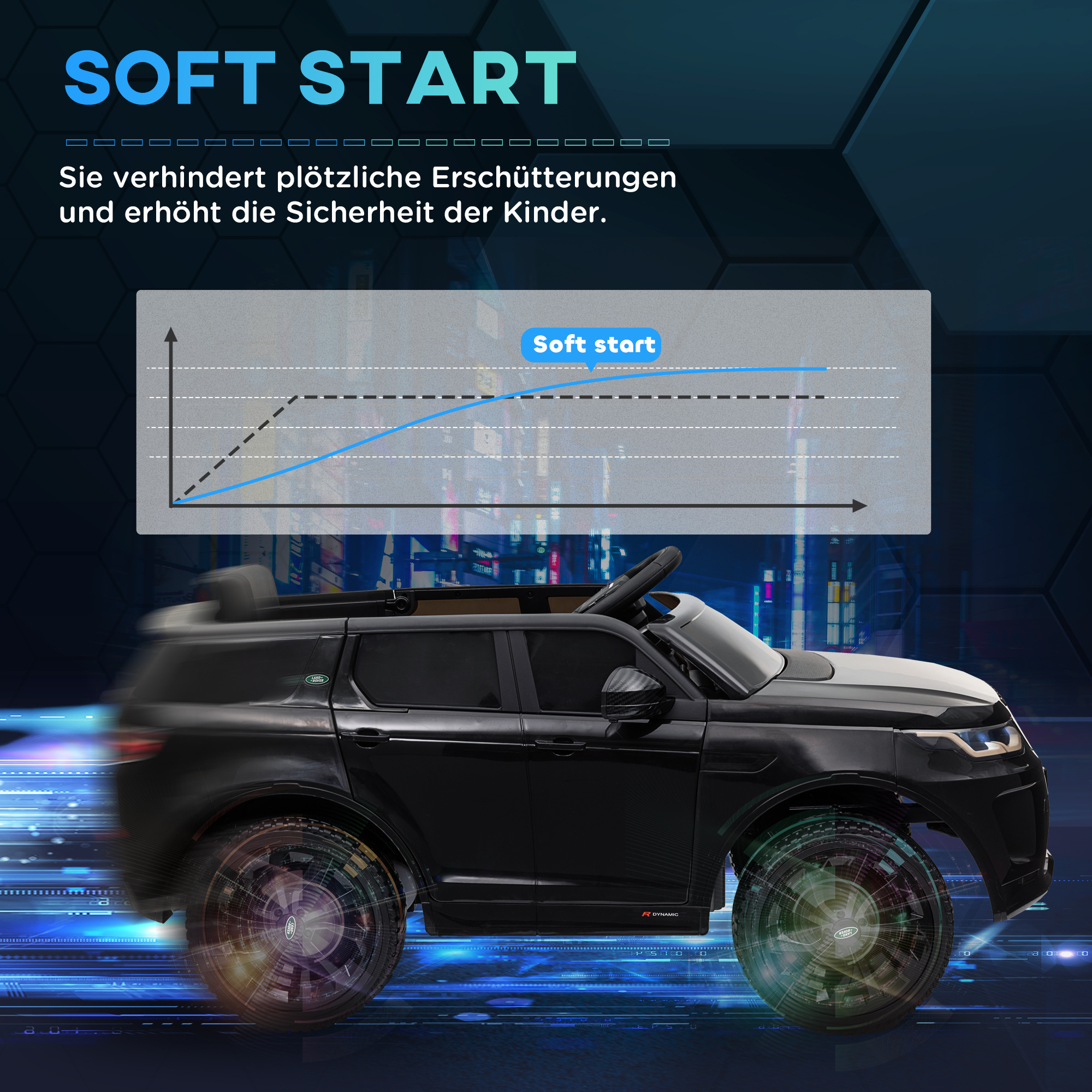 AIYAPLAY Kinder Elektrische Auto, 12V Kinderrijtuig met Afstandsbediening, LED-Verlichting, Muziek en Toeter, 3-6 Jaar, Zwart