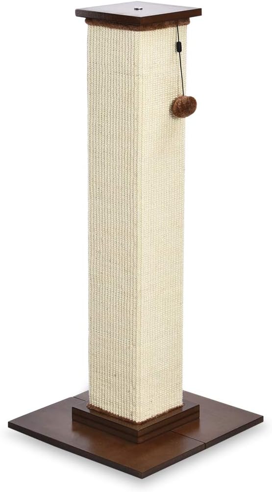 Tiragraffi per gatti da interno, standard, con giocattolo pendente, 80 cm, grigio