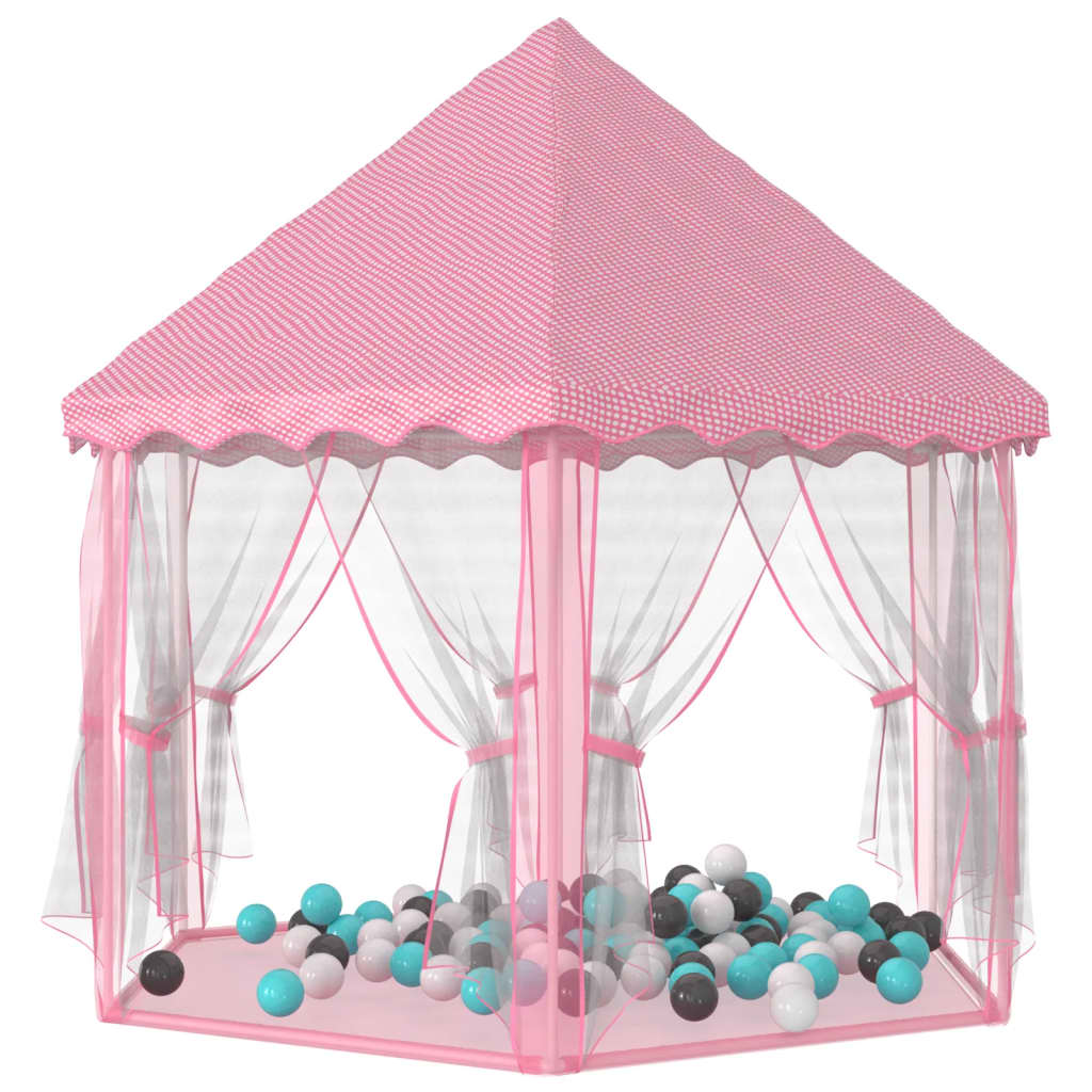 Tenda da gioco Princess con 250 palline 133 x 140 cm rosa