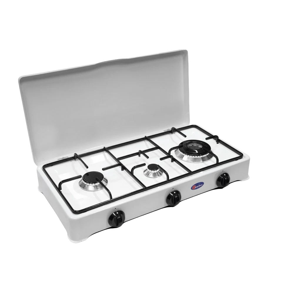 Fornello a gas 3 fuochi Gpl / Metano DOPPIA CORONA CFPARKER Mod. 5328GP/C