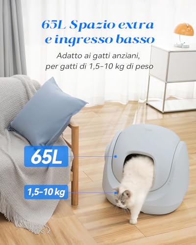 Catlink Baymax Lite Lettiera autopulente per gatti, controllo della salute del vostro gatto, telecomando APP, anti blocco, antiodore, 4 modalità di pulizia, adatta per gatti da 1,5 a 10 kg : Amazon.it: Prodotti per animali domestici