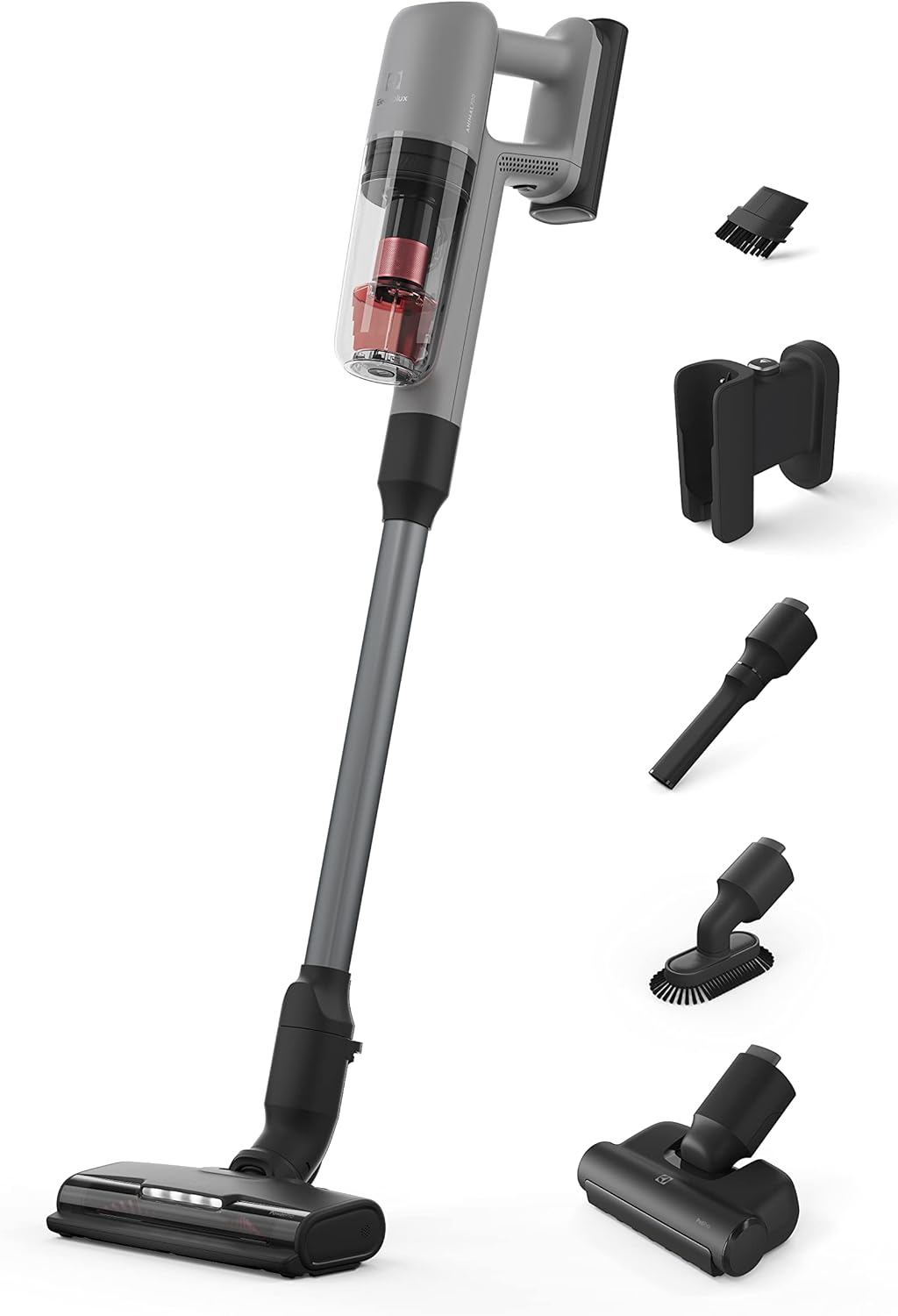 Electrolux Aspirapolvere Senza Filo, Serie Ultimate 700, 50 min di Autonomia, EP71AB14UG, Potente Aspirapolvere Portatile, Spazzola con Luci Guida, Spazzola per Spolverare, PetPro+, 80 dB, Urban Grey