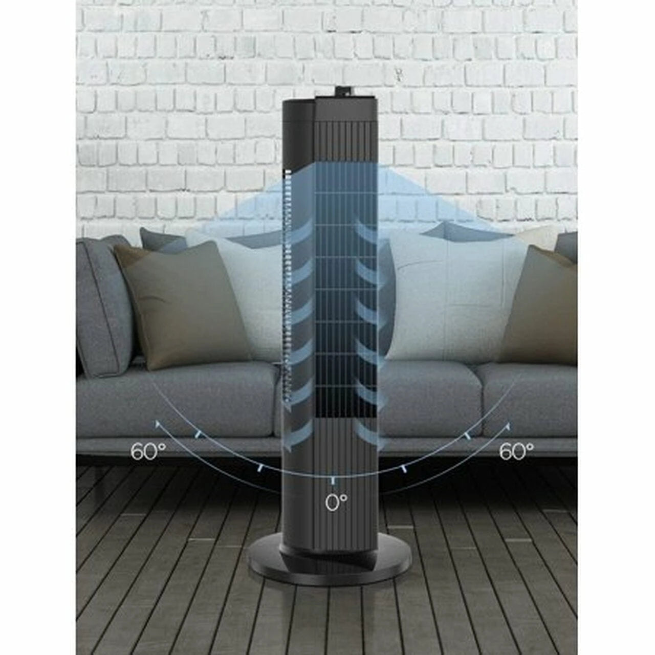 Pelonis 28&prime; 3 Speed Oscillating Tower Fan, Black