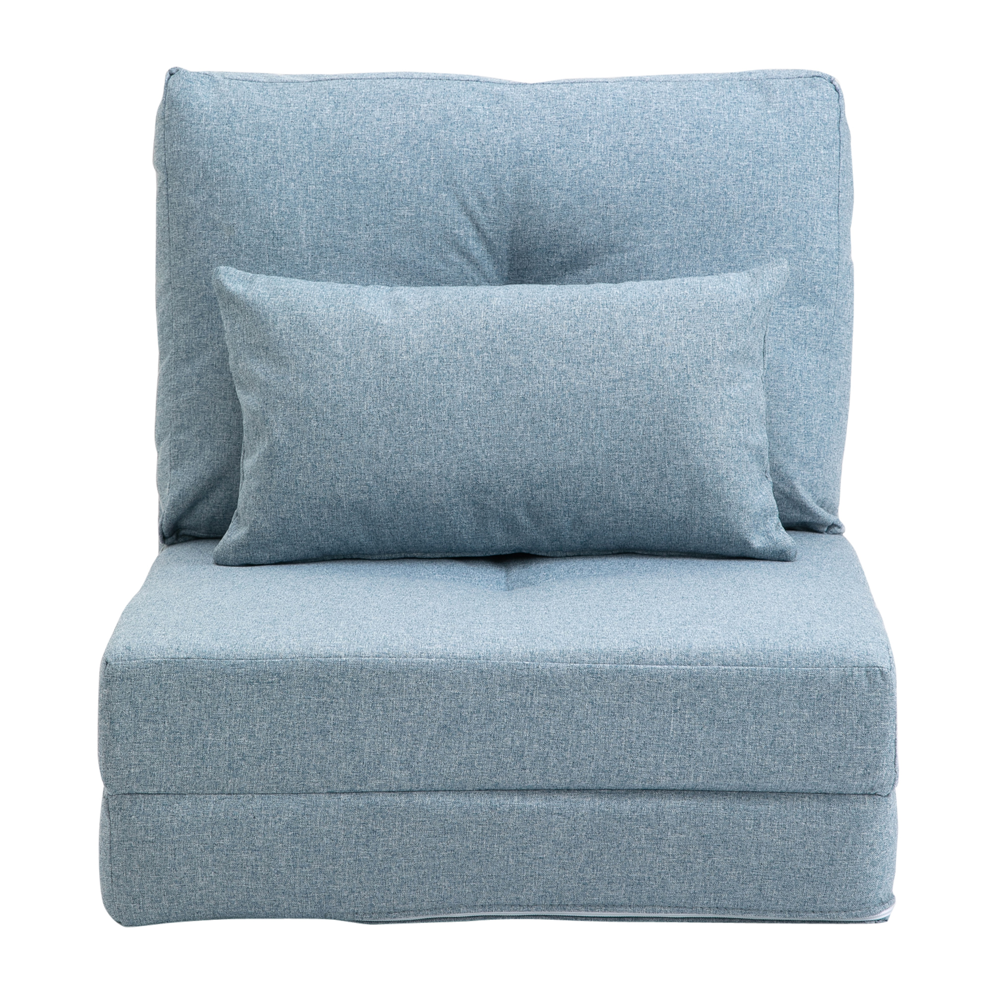 HOMCOM Bodensessel Klappmatratze Schlafmatte, 2-in-1-Design, abnehmbares Kissen, 60 x 80 x 56 cm, Himmelblau