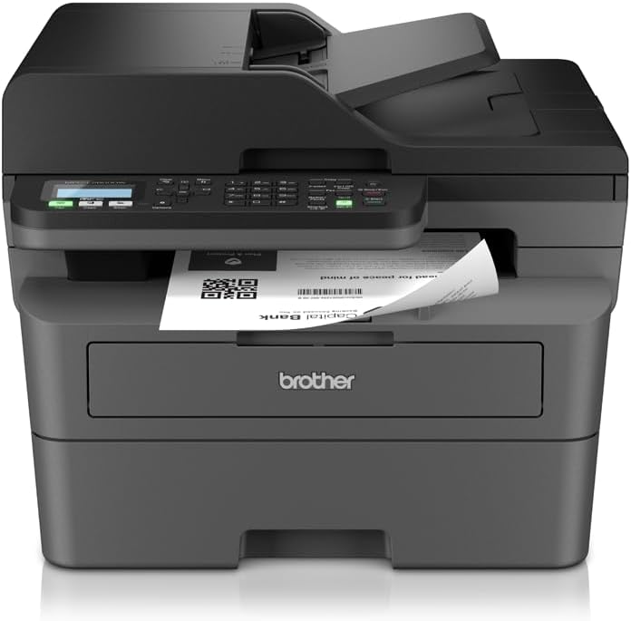 Brother MFC-L2827DW 4-in-1-Multifunktions-Laserdrucker schwarz-Weiss, 32 ppm, automatischer Duplexdruck, 2-zeiliges LC-Display, Fast Ethernet, WLAN mit 5 GHz und USB 2.0