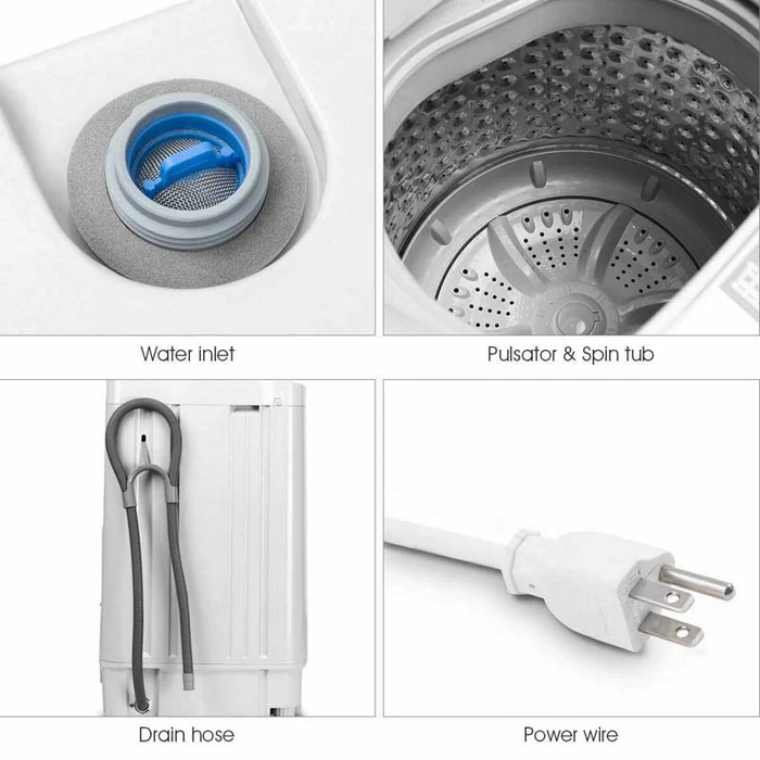 Eletriclife 8 Water Level Portable Compact Washing Machine