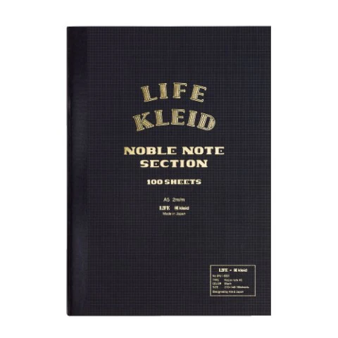 LIFE x Kleid Noble Notebook - A5 - Black - Cream Paper