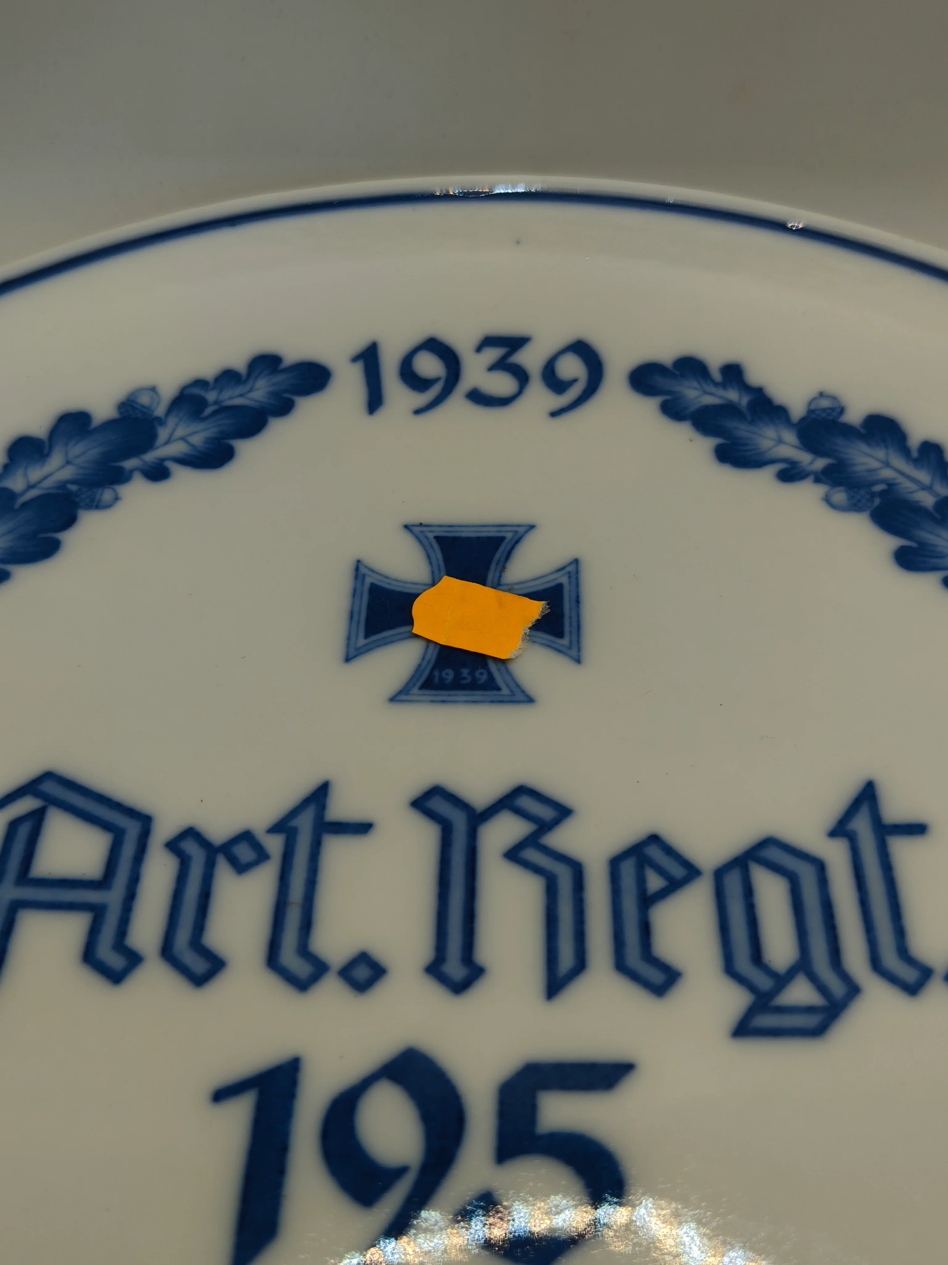 Plato Artiller��a Regimiento 195 Wehrmacht 1939. Meissen (IIWW)