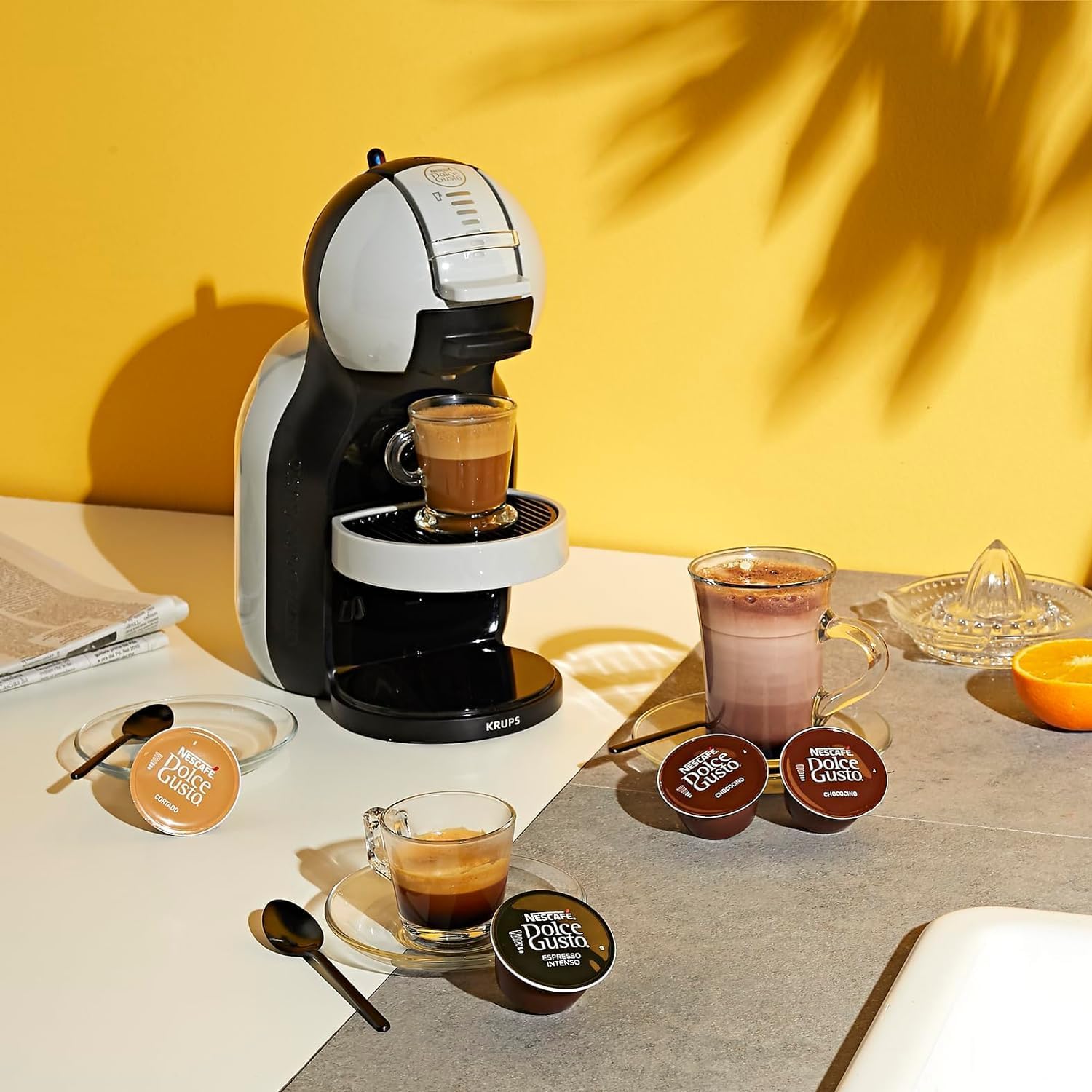 NESCAFE? DOLCE GUSTO Krups Mini Me, Macchina per Caffè Espresso e Altre bevande in capsula, Automatica, Grigio e Nero