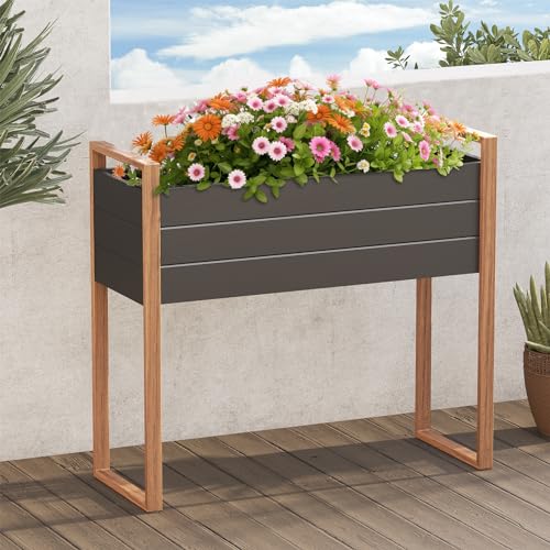 Grand patio Fioriera rialzata per giardino, aiuola rialzata in metallo, resistente alle intemperie, facile da montare, fioriera rialzata con fori di drenaggio per verdure, fiori, frutta (100 x 38 x 91 : Amazon.it: Giardino e giardinaggio