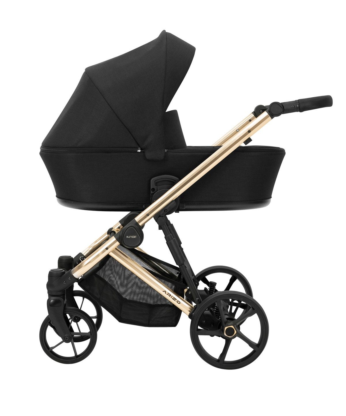Kombi-Kinderwagen ARIZO PREMIUM 3in1 Kinderwagen mit goldenem Gestell und Zubehör