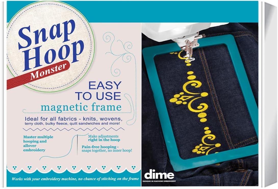 dime DESIGNS Snap Hoop Monster Magnetic Embroidery Hoop 5&prime;&prime;x7&prime;&prime; for Baby Lock/Brother Machines &ndash; Ideal for Heavy Fabrics