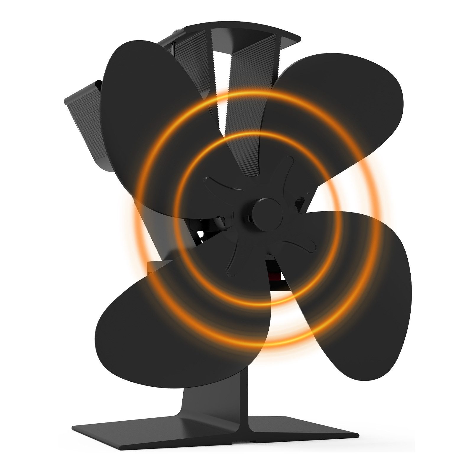 Kaminventilator 4 Flügel Ofenventilator Ohne Strom, Wärmebetriebener, Leiser