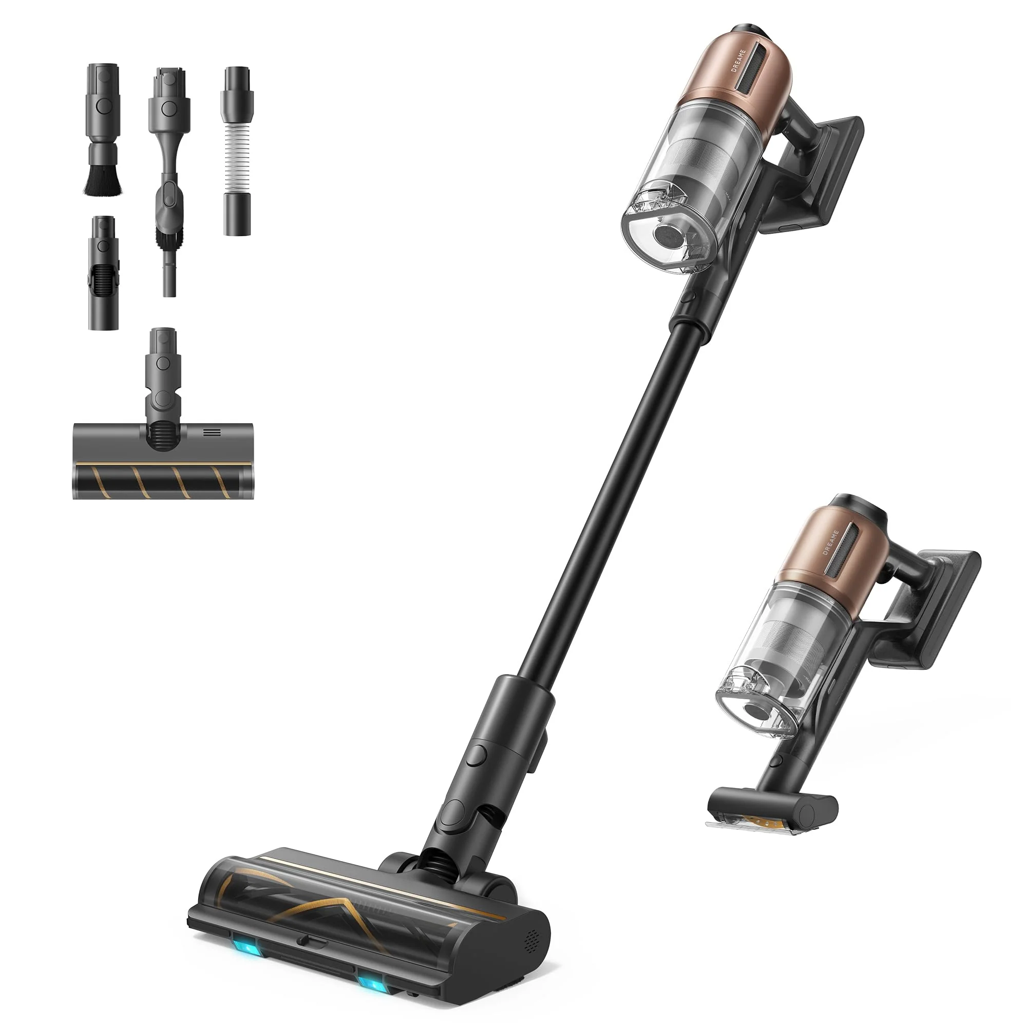 dreame Z30 Kabelloser Bodenstaubsauger, 310 AW Saugkraft, 90 min Max Reinigungszeit, Dust-Reveal-Technologie, Tierhaar-Entfernungswerkzeug, Multi-Flächen-Saugkraft, Schmutzerkennung