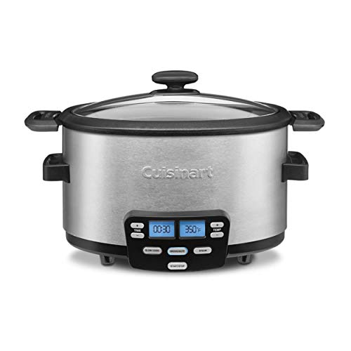 Cuisinart MSC 400 3 In 1 Cook Central 4 Quart Multi Cooker: Slow Cooker, Brown/Saute, Steamer, Silver: Home & Kitchen