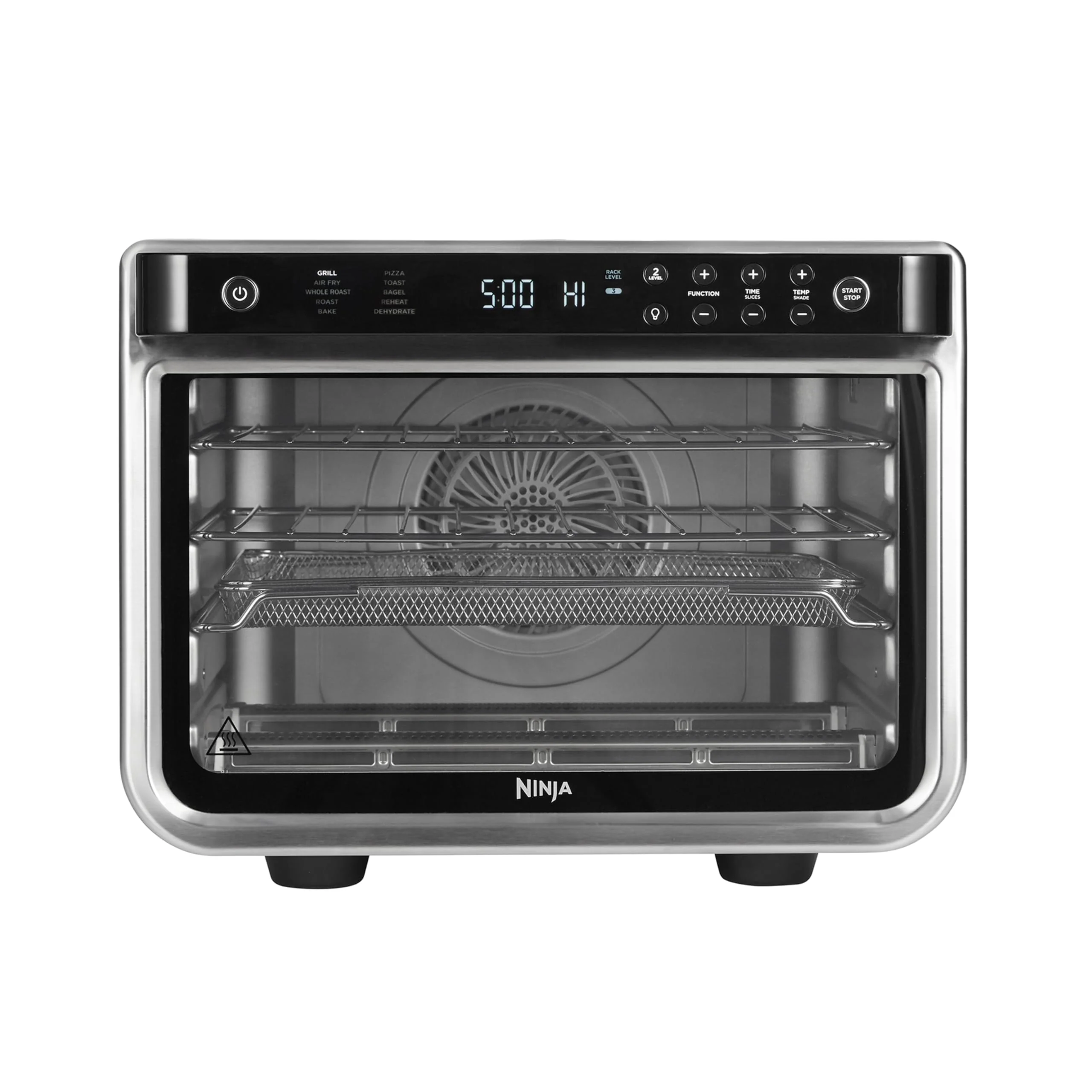 2025 Ninja Foodi 10-in-1 multifunctionele oven, draagbare mini-oven voor aanrecht, multifunctionele oven met 10 kookfuncties; Air Fry, Roosteren, Grillen, Bakken en meer, zilver/zwart DT200EU