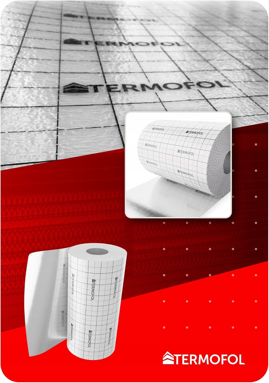 Termofol Aluminiumschaumisolierung – 3 mm Dicke, 50 m laufend, Breite 100 cm – Wärme- und Schalldämmung für Fußböden, Dächer, Garagentore und Wohnwagen