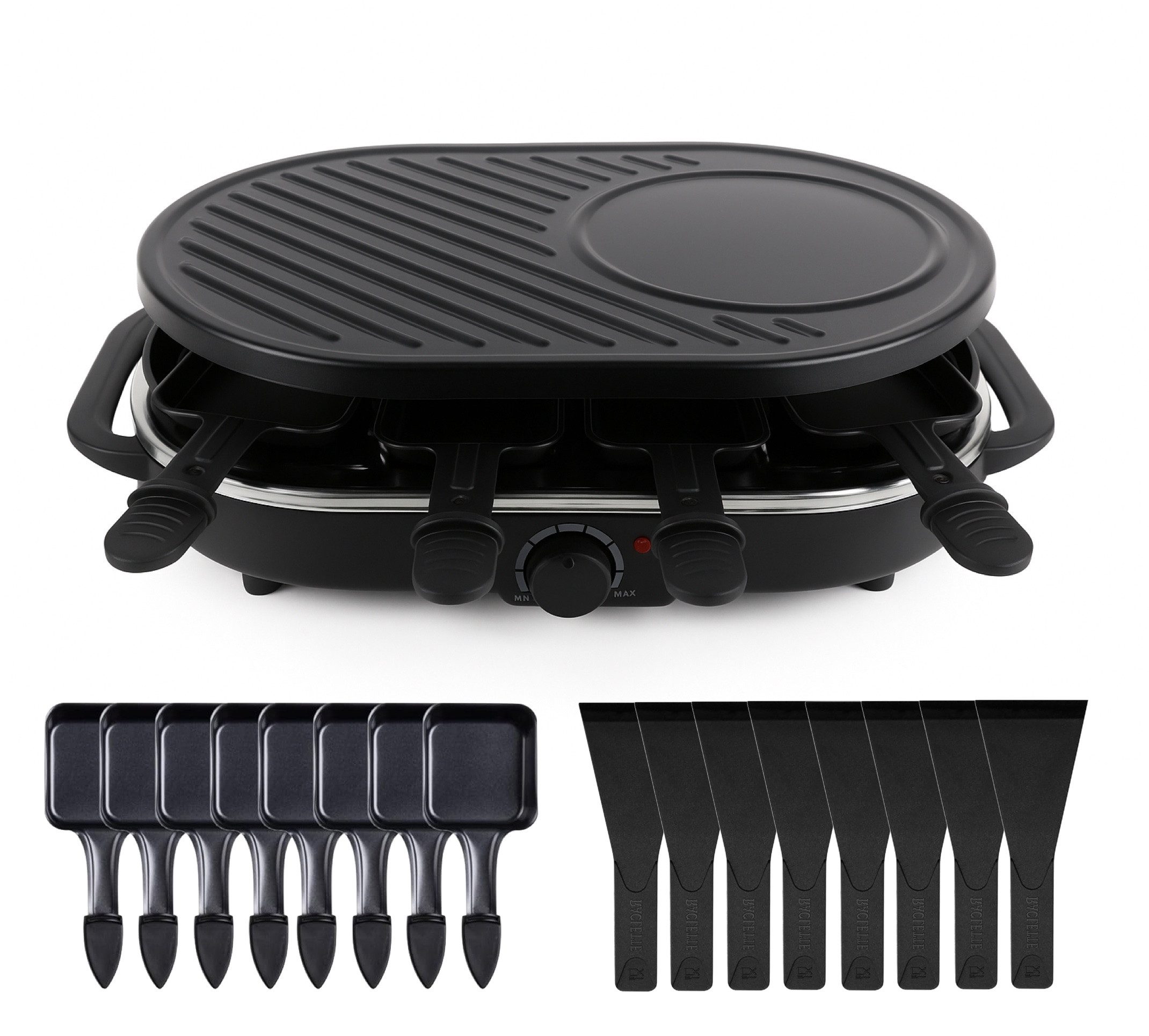 Raclette Raclette Set für 8x Personen - Grillplatte & Steinplatte