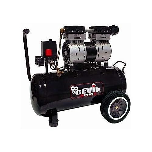 CEVIK PRO   CA PRO24SILENC   Compressore d'Aria Silenzioso   62 dB   Capacità 24 L   Motore 1.5HP   Pressione Max 8 Bar   Portata 150 l/min   Senza Olio   Senza Manutenzione   Compatto e Portatile : Amazon.it: Fai da te