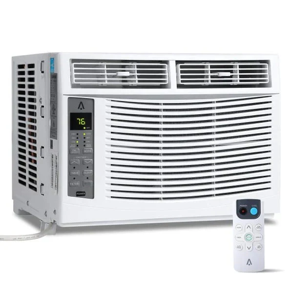 Window air conditioner with reusable filter and controls, 6000 BTU, 115 V~, suitable for rooms up to 250 square feet