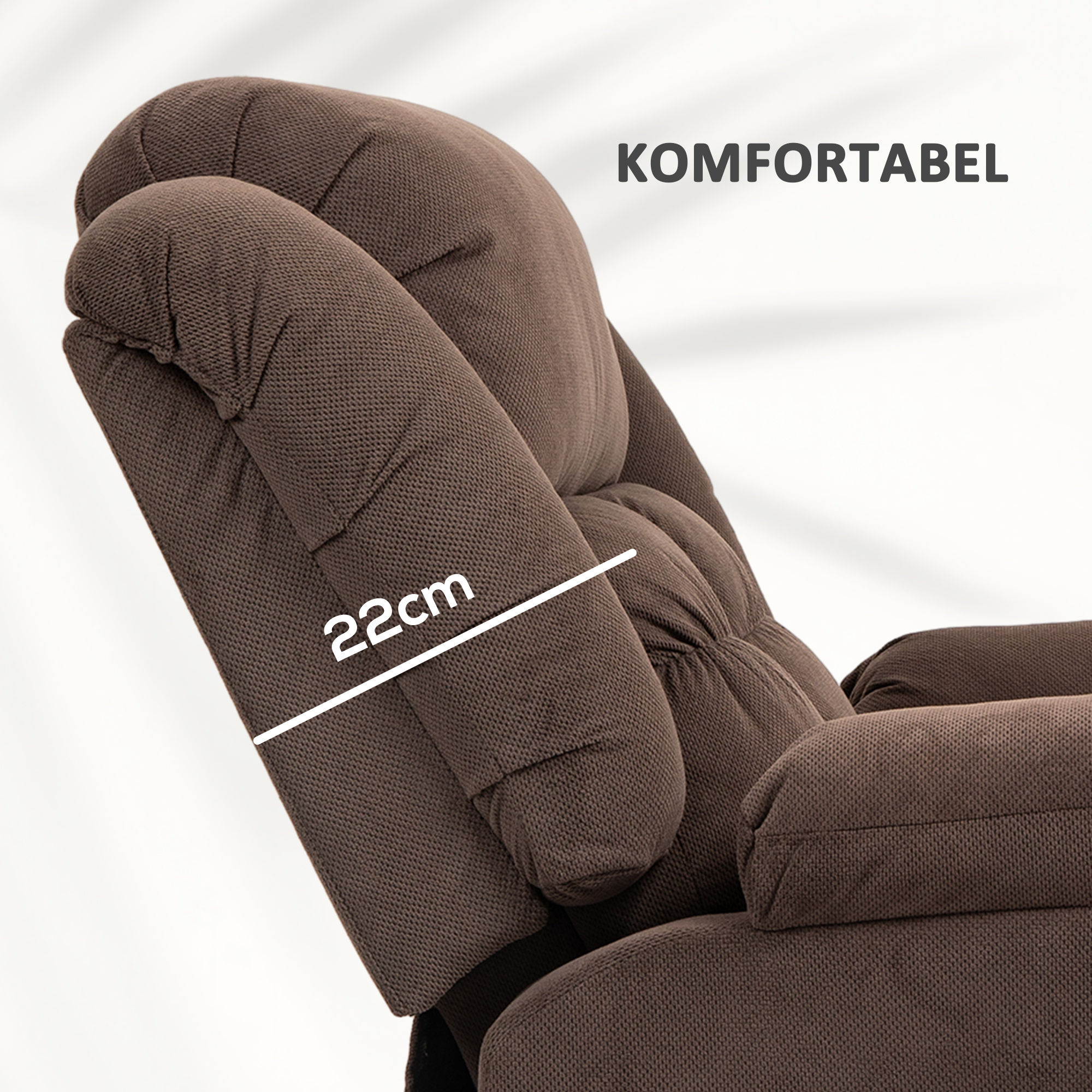 Opstaanstoel met Massagefunctie en Lendeverwarming, Recliner-Stoel met Afstandsbedieningen en Zijzakken, Donkerbruin