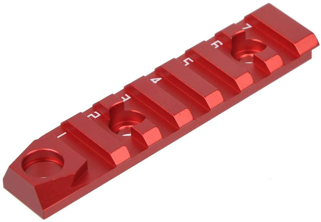 Green Blob Outdoors 7 Slots Dual Interface KEYMOD Rail Section 3/8'' Quick Detachable Socket QD Attachment Feature Red Color