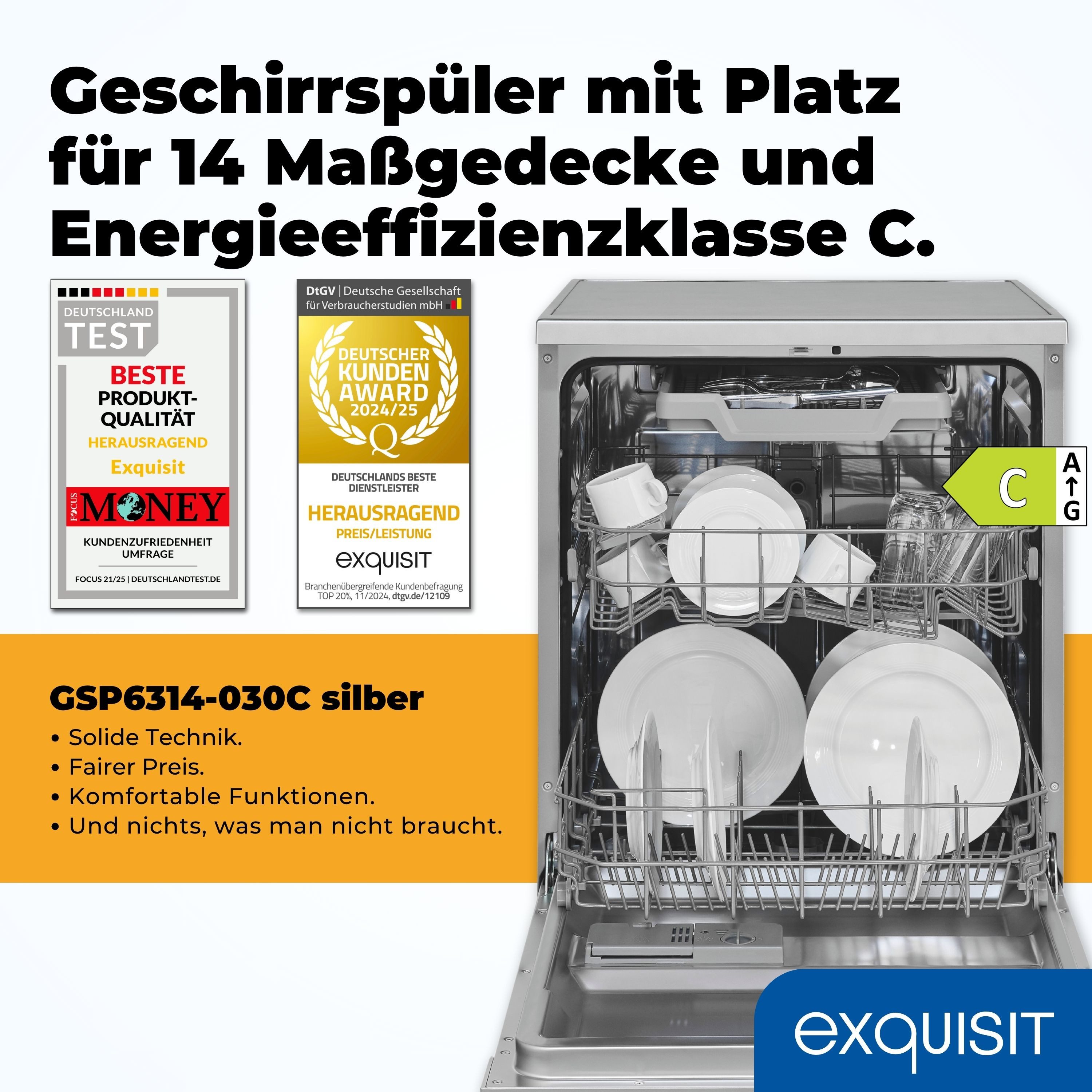Standgeschirrspüler 6314 GSP6314-030C silber
