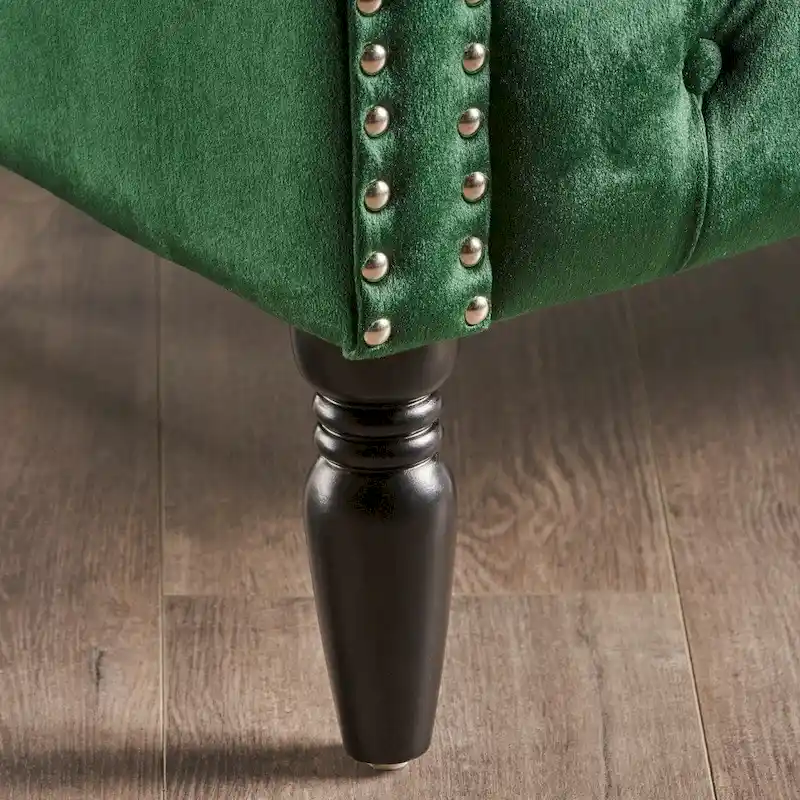 Milani Velvet Tufted Scroll Arm Loveseat by Christopher Knight Home