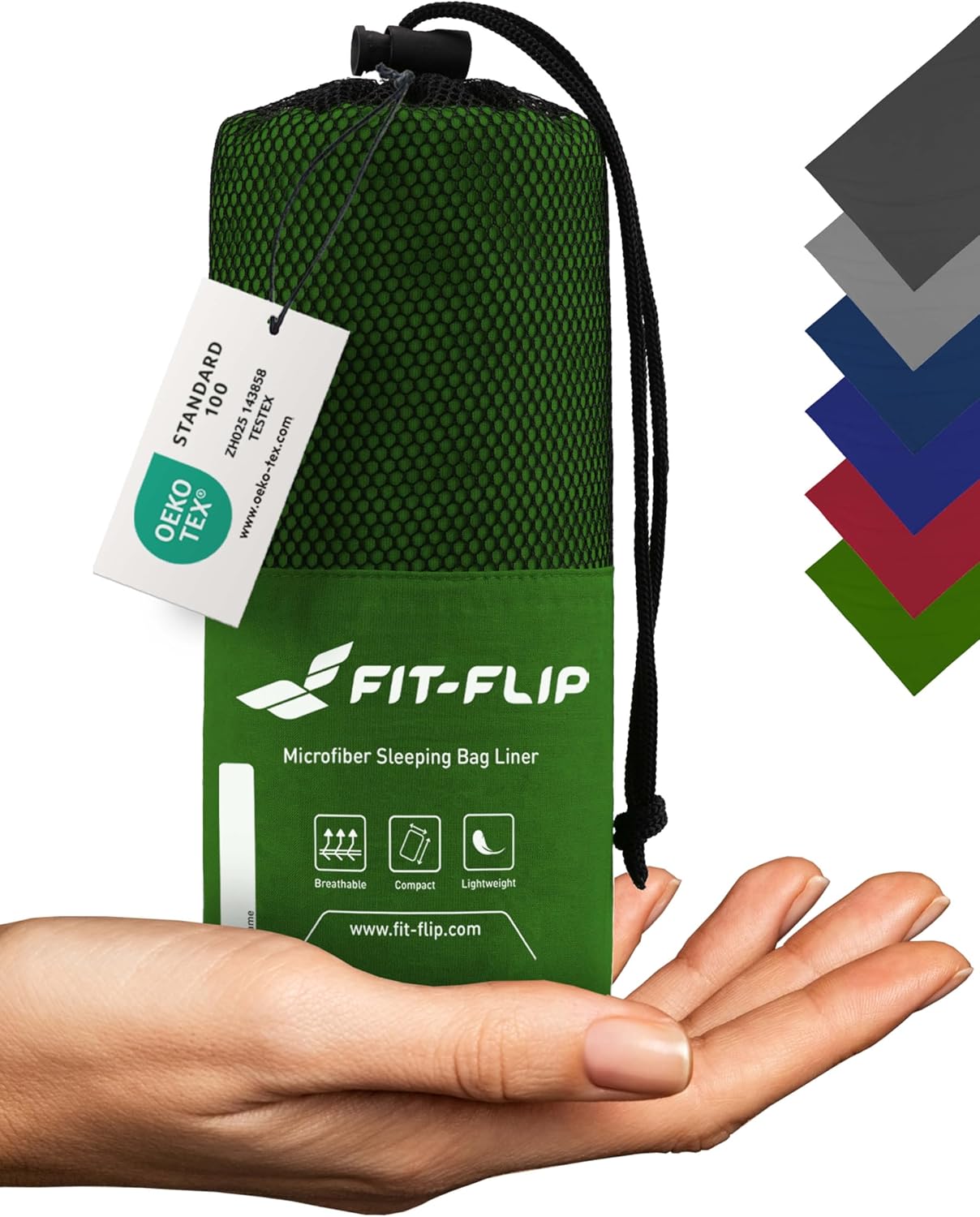 Fit-Flip Sacco Lenzuolo da Viaggio - 100% Cotone o Microfibra - Sacco a pelo con scomparto per cuscino - Sacco Letto singolo ultraleggero e compatto - Sacco a Pelo leggero Estivo