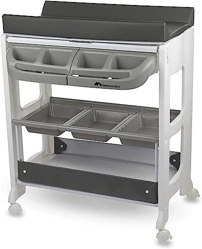 Bebeconfort Dolphy Fasciatoio con Vaschetta Bagnetto Neonato 2 in 1, 0 12 Mesi (max 11kg), Fasciatoio con Ruote, Cassettiera, Materassino Imbottito Cambio Pannolini, Pratico Tubo di Scarico, Grey Mist : Amazon.it: Prima infanzia