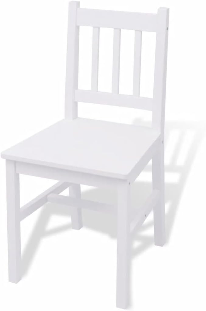 Tidyard Set Tavolo e Sedie da Pranzo Cucina Sala da Pranzo Moderno in Legno di Pino Bianco,Set Tavolo Quadrato e 2 Sedie da Pranzo Cucina Sala da Pranzo Moderno in Legno di Pino Bianco