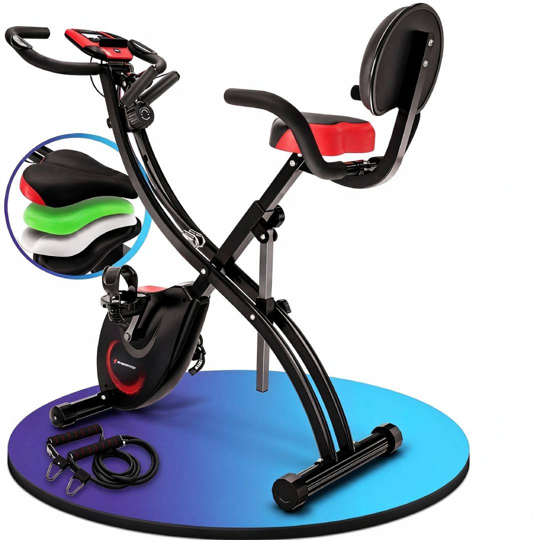 3-in-1 Heimtrainer Fahrrad klappbar mit tiefem Einstieg, X150, bis 150 kg, magnetischer Widerstand, LCD-Display
