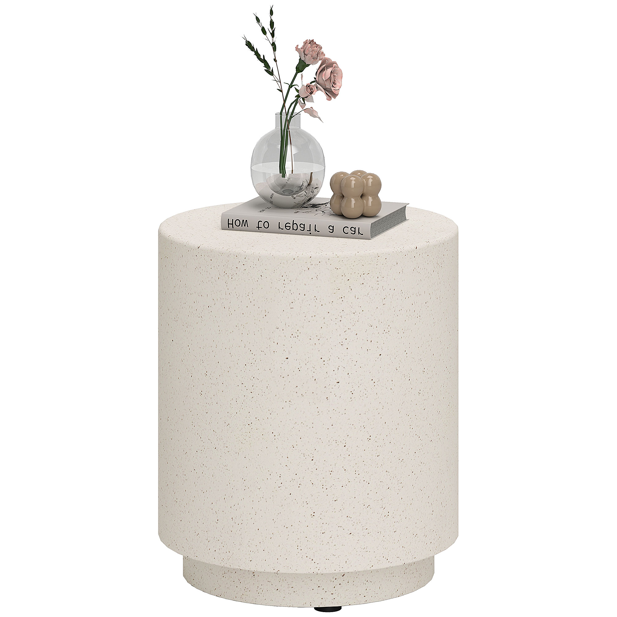 HOMCOM Beistelltisch in Beton-Optik 37 cm x 37 cm x 43 cm Anorganisches Erz-Pulver Grau