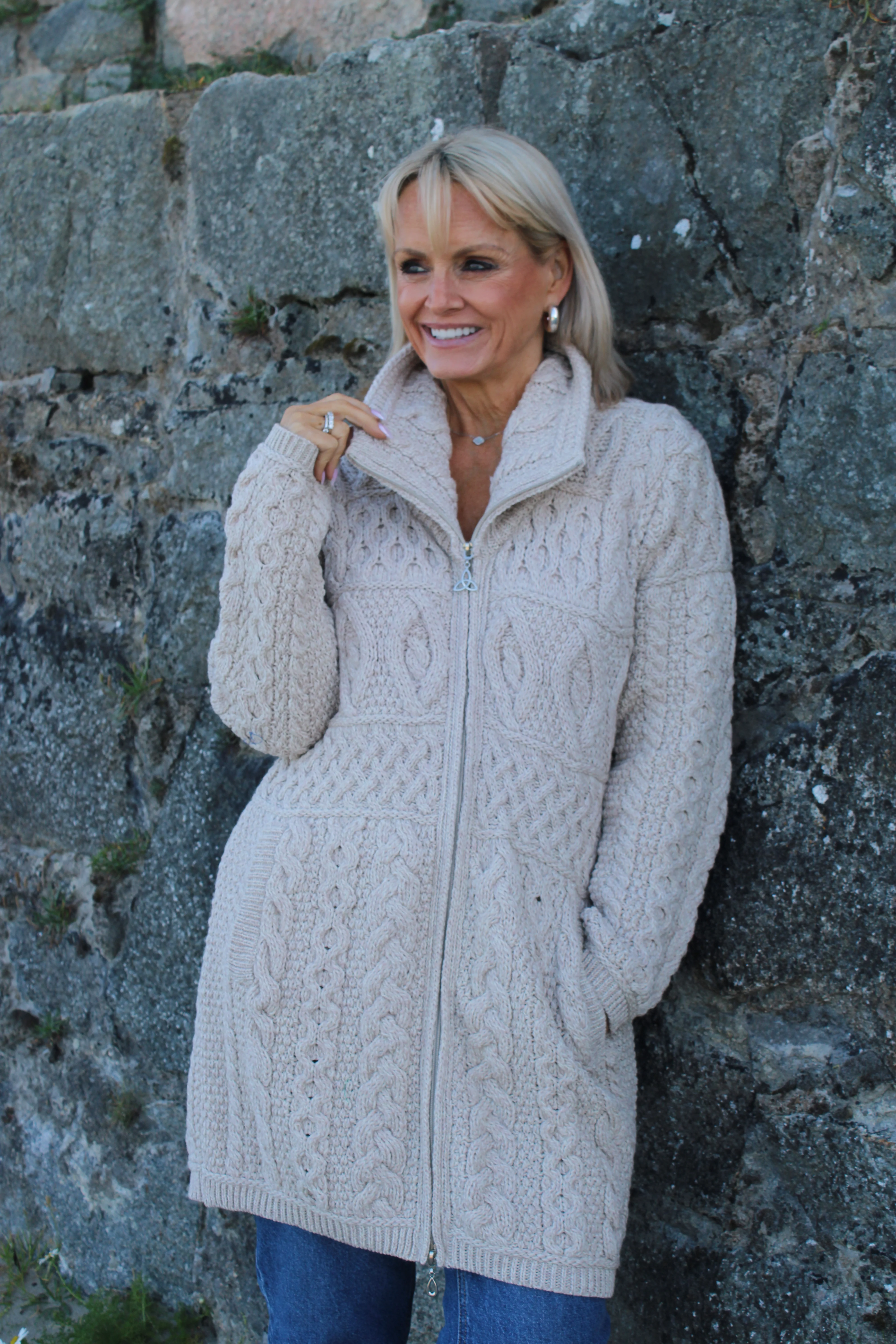 High Collar Coat , Parsnip