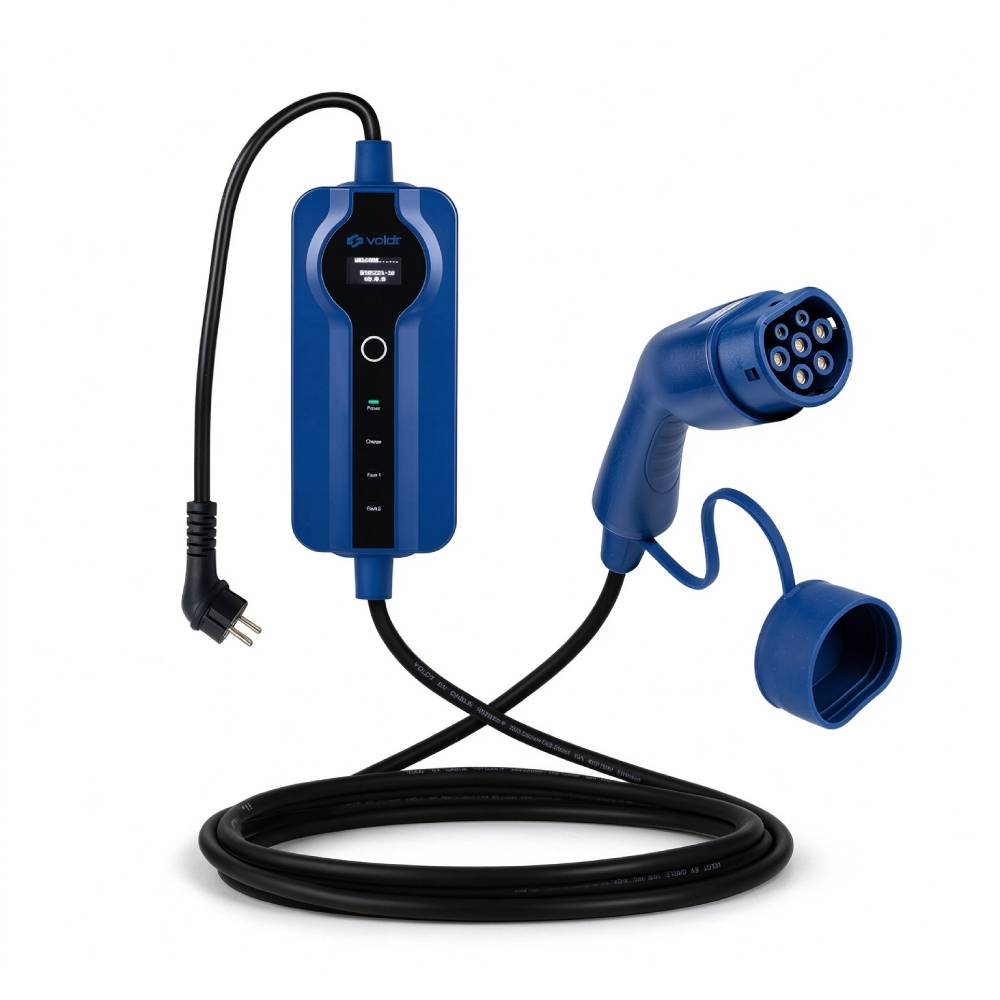 Tragbares Typ 2 Ladekabel 3,7 kW, 1-phasig 8-16 A verstellbar mit App-Steuerung und Digitalanzeige, IP67, 5 m