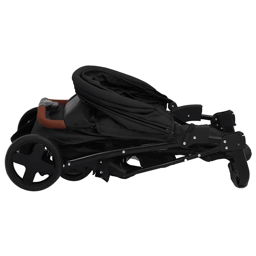 Kinder-Buggy 2-in-1 Kinderwagen Anthrazit Stahl