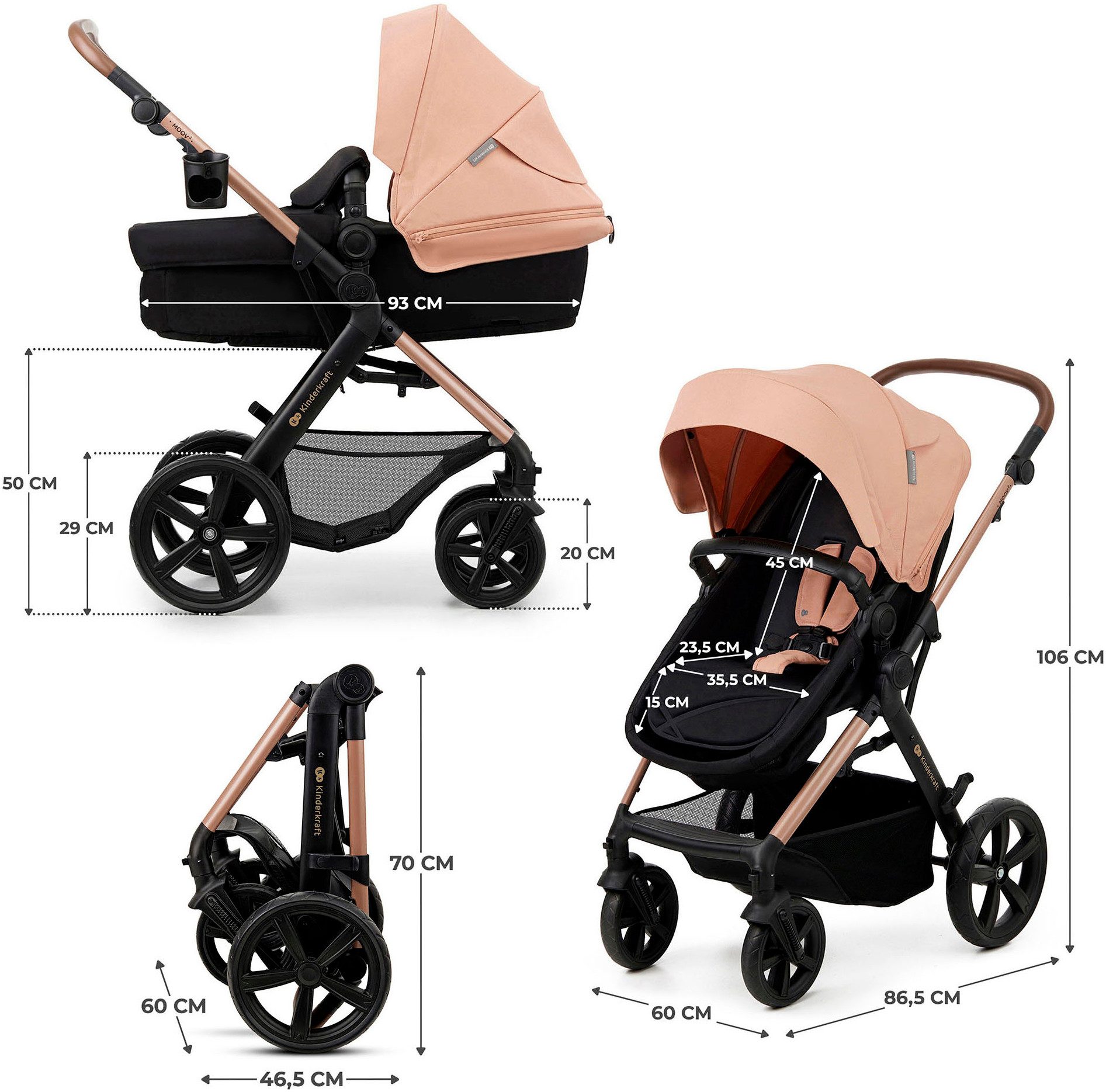 Kombi-Kinderwagen MOOV 2 4in1 EVA