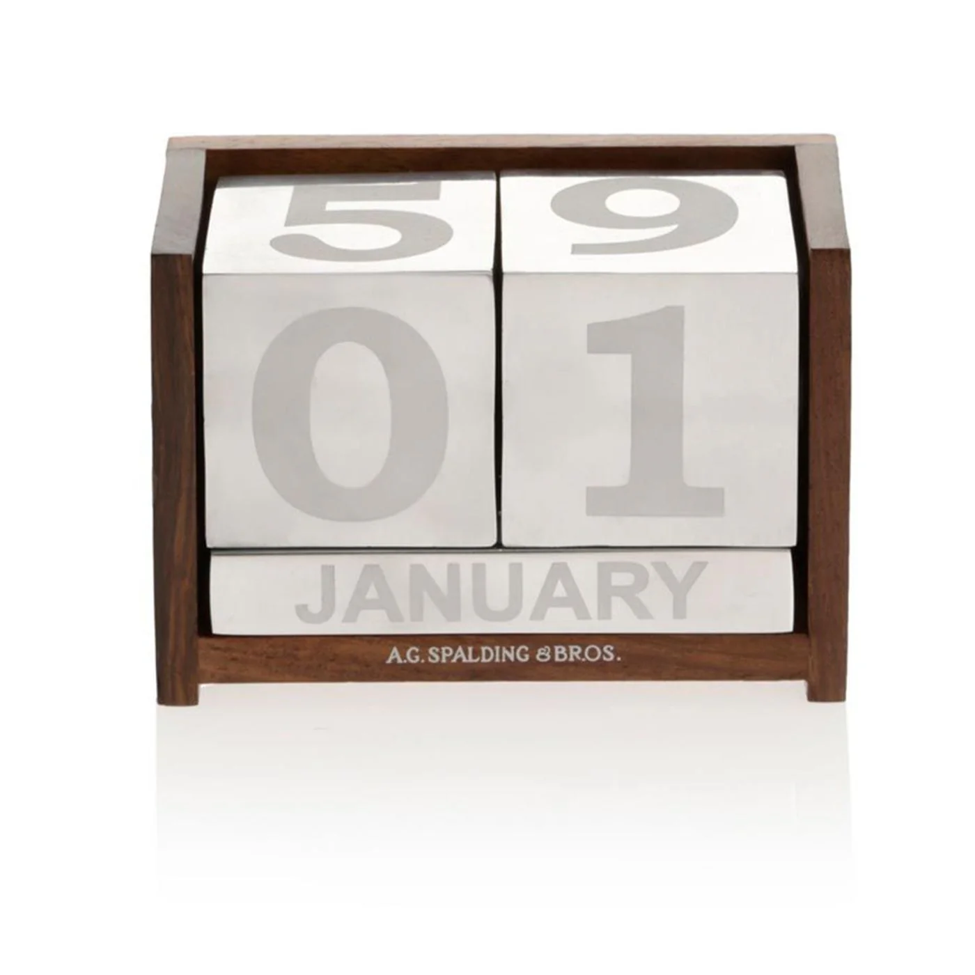Calendario alluminio e legno Spalding & Bros