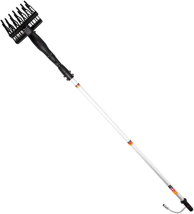 AMC Abbacchiatore e scuotitore elettrico telescopico per olive a batteria 12V 400W fino a 1000 battiti al minuto scuotiolive dal peso ridotto ergonomico e maneggevole comprensivo di cavi con morsetto