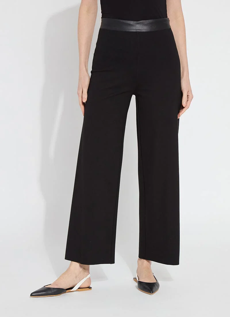 Denver Hi-Waist Wide Leg Ponte Trousers in Black by Lysse