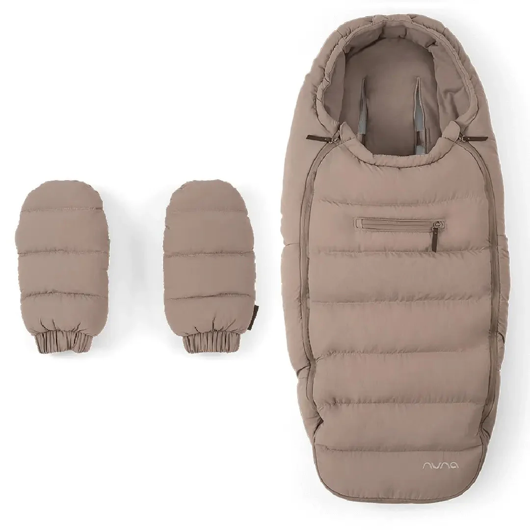 2025 Set Sacco Invernale per Passeggino Nuna con Fodera in Cashmere – Include Guanti & Idrorepellente – Compatibile con tutti i passeggini Nuna