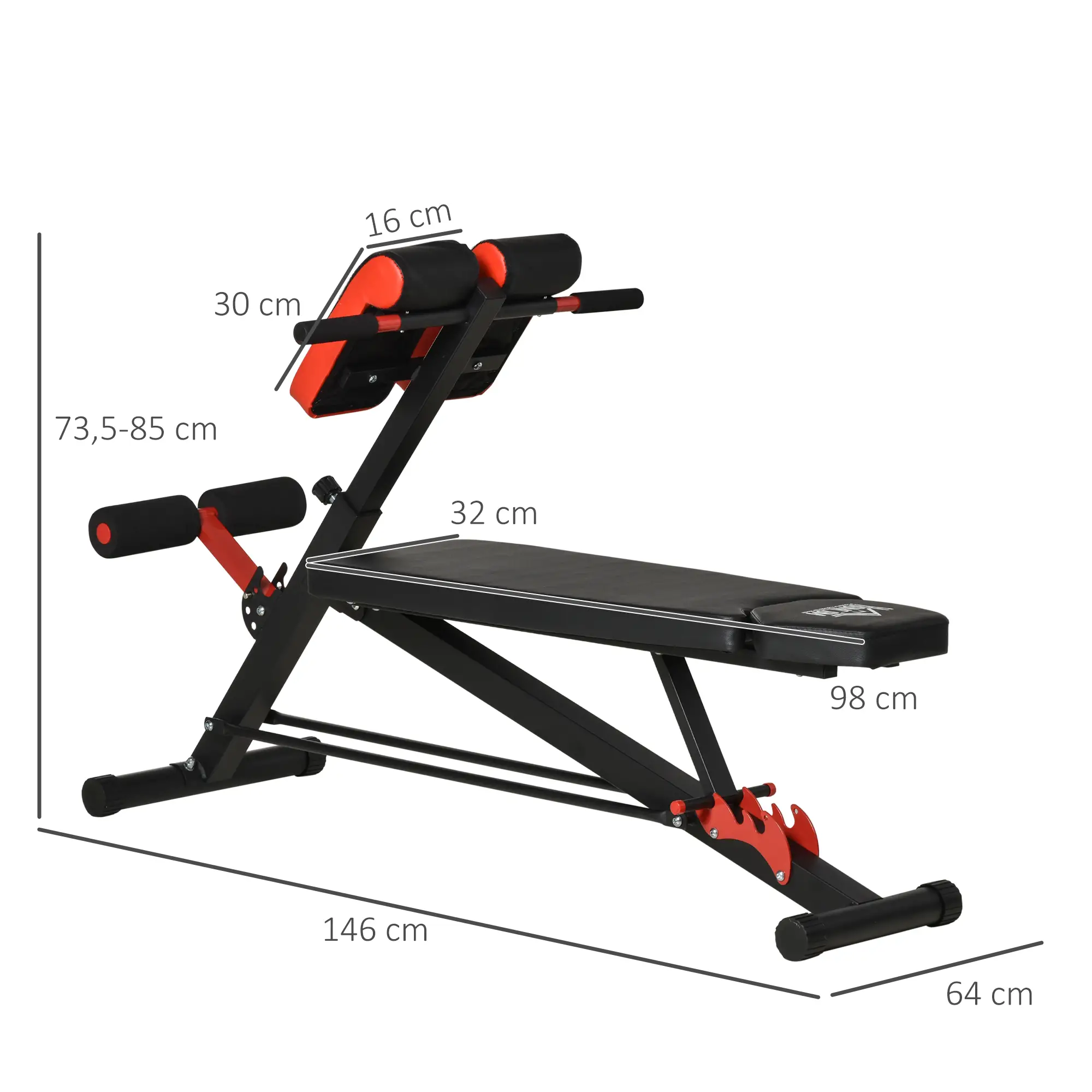 HOMCOM Halterbank verstelbaar multifunctioneel voor full-body training