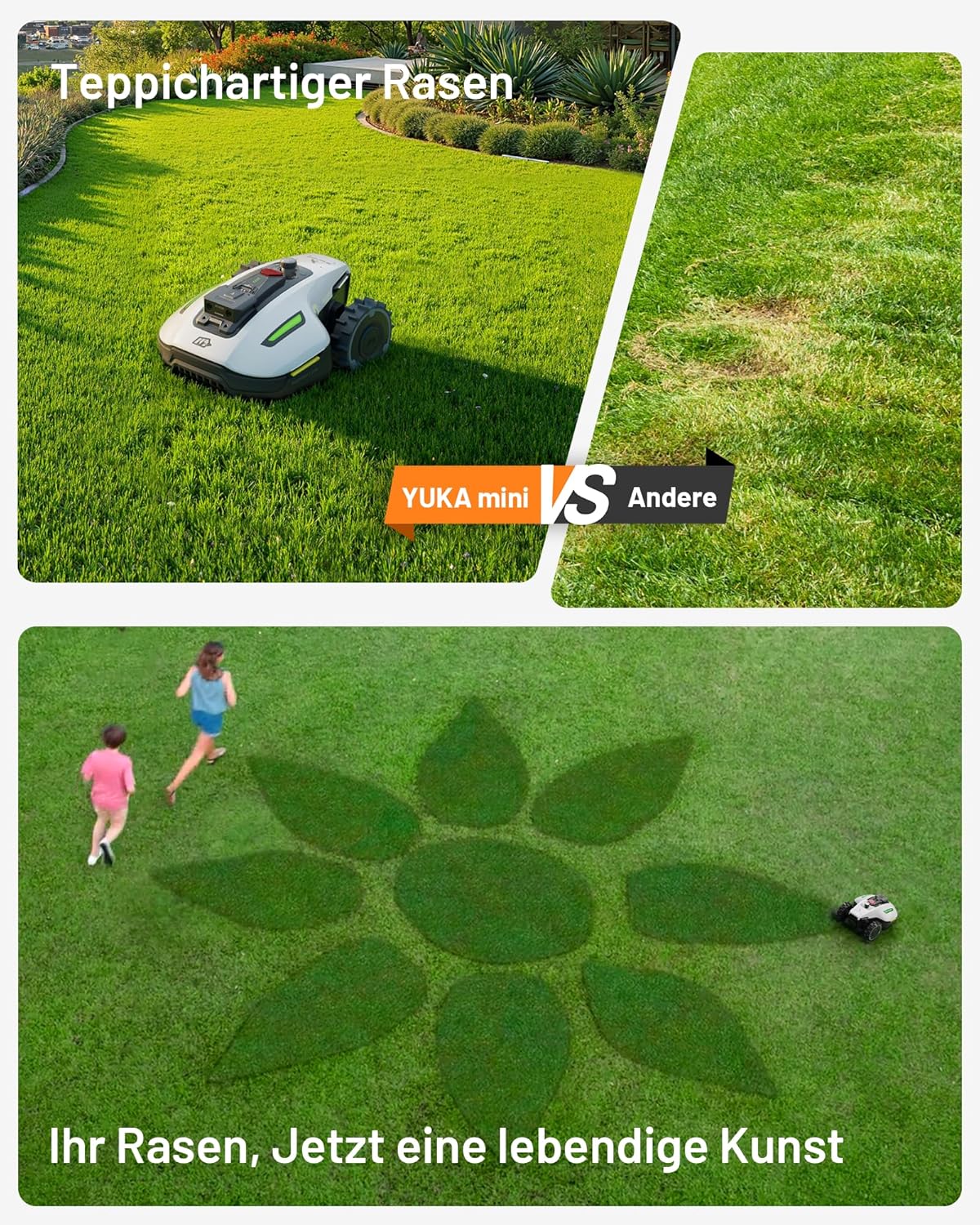 MAMMOTION YUKA Mini 700 robotmaaier zonder begrenzingsdraad, NetRTK+Vision, geen RTK-antenne nodig, automatische kartering, aanbevolen 700m2, max. 1100m2, met 4G-module, 50% helling