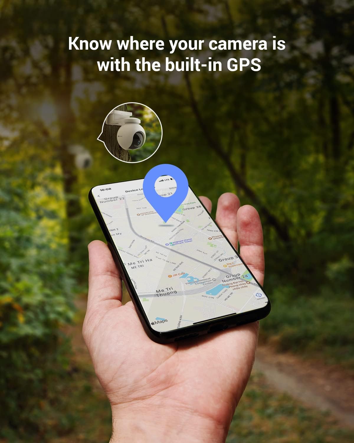 EZVIZ EB8 Kit 4G LTE Telecamera Esterno con Batteria 10400mAh, 2K Telecamera di Sorveglianza a 360°, Rilevamento di Persone, Visione Notturna a Colori, Audio Bidirezionale, GPS Integrato