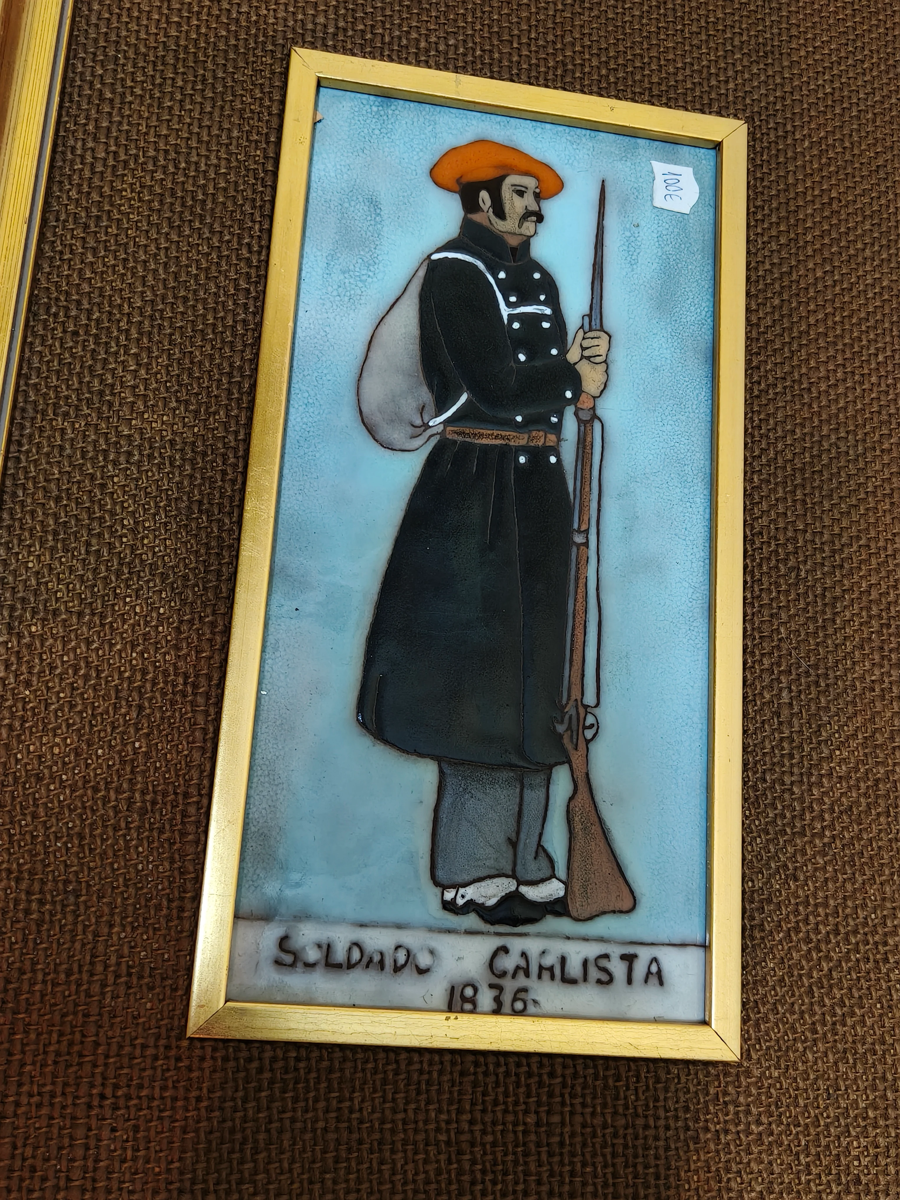 Cuadro soldado carlista 1836. Esmaltado.