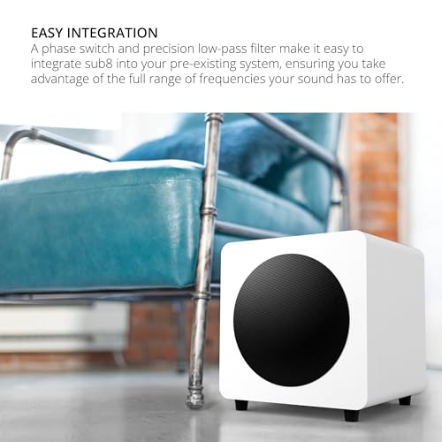 Kanto SUB8 Sealed Powered Subwoofer | 300W Peak Power | 8