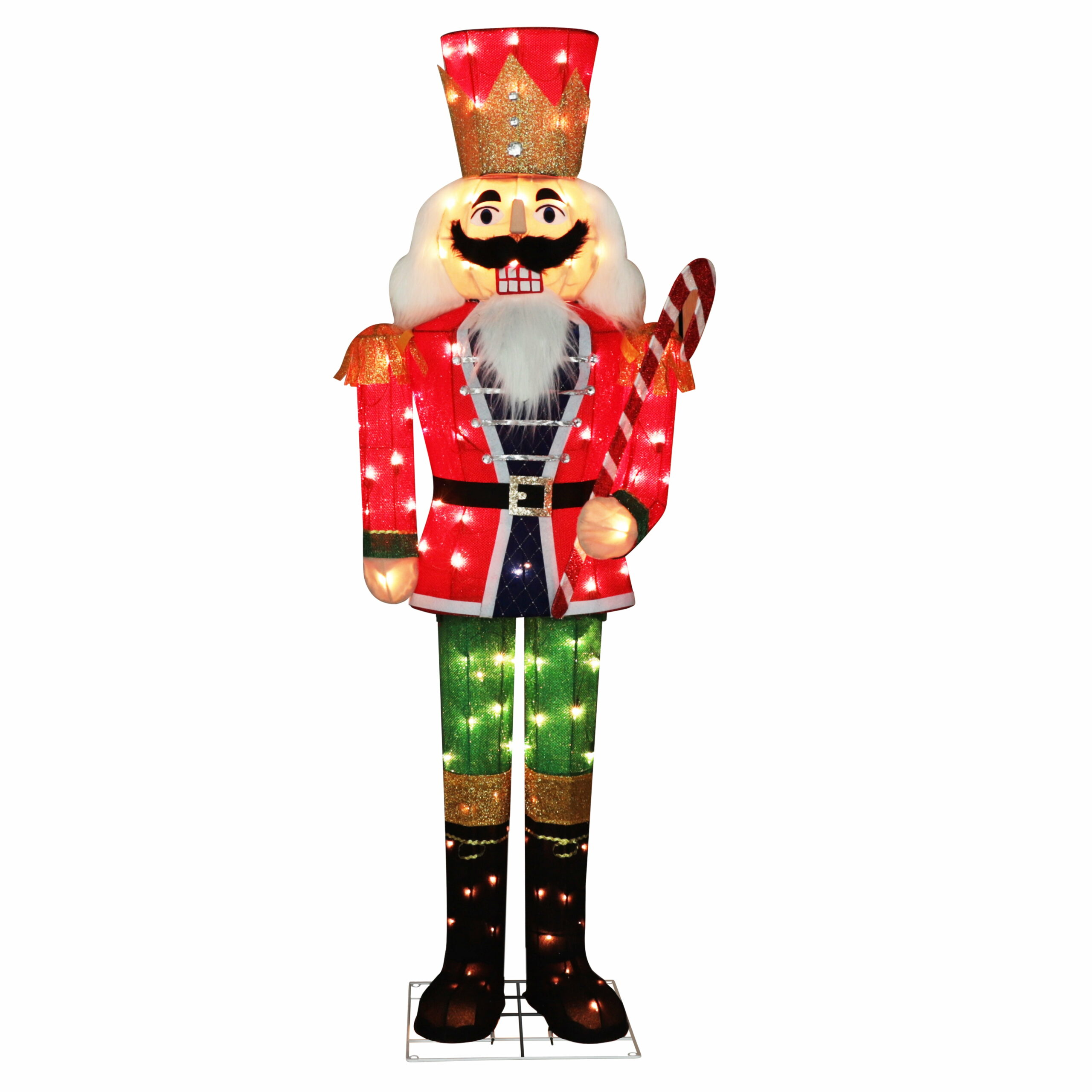VEIKOUS 5ft Lighted Nutcracker Soldier Decoration, Indoor/Outdoor Holiday Ornament with Ground Stake, Weather Resistant, Easy Assembly